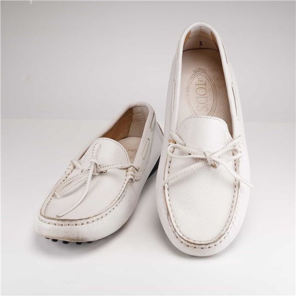Tod's Gommino Driving White Loafers