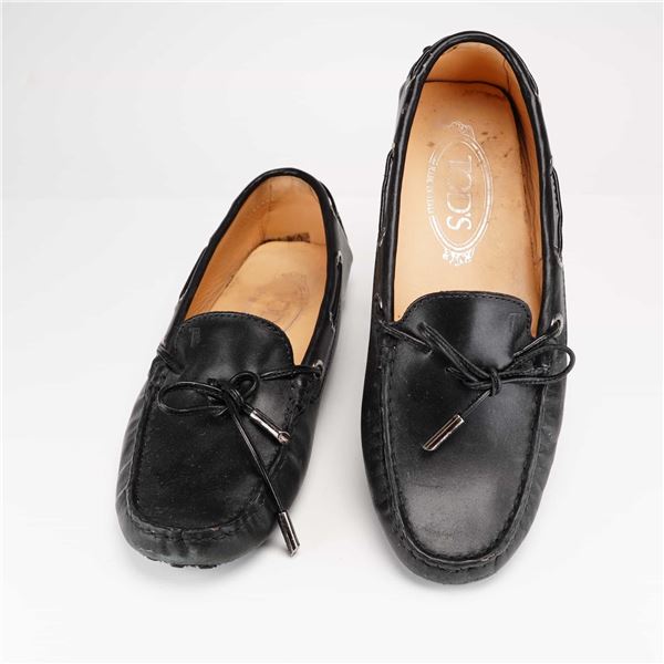 Tod's Gommino Leather Driving Black Loafers
