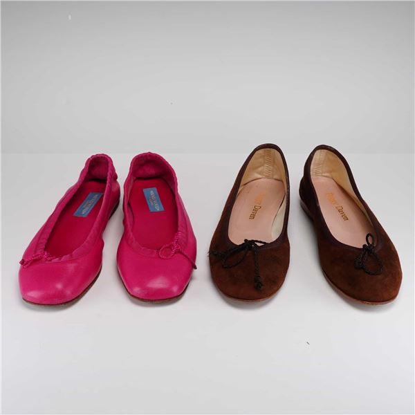 Two Pairs of Designer Ballet Flats, Hollywould Cabana and Peggy Daven