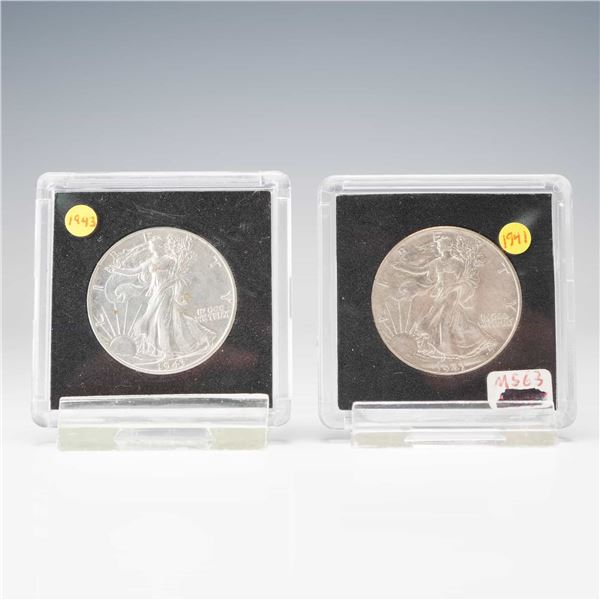 2pc 1941 to 1943 Walking Liberty Silver Half Dollars
