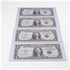 Image 1 : 4pc 1935E U.S. Silver Certificate One Dollar Notes, Consecutive Numbers AU