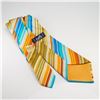 Image 2 : Hermes Paris Patterned Silk Necktie with Multi-Color Diagonal Stripes