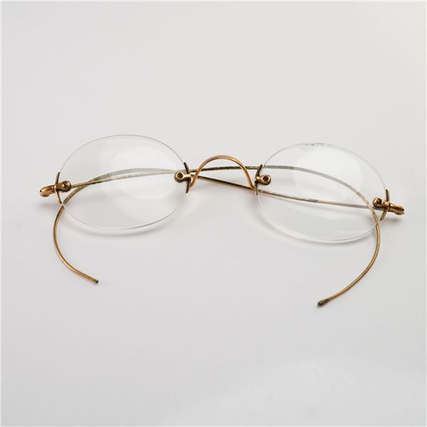 C.Y. & CO. 14 Karat Yellow Gold Rimless Bifocal Spectacles