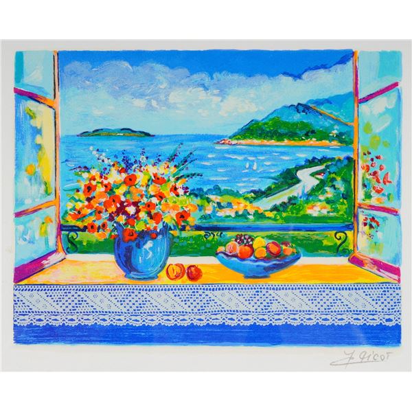 Jean-Claude Picot (French 1933-2020) Serigraph on Paper, Flowers and Lace