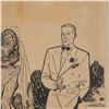 Image 3 : Wayne Hall, Original Ink Drawing on Paper, Love Story, Signed