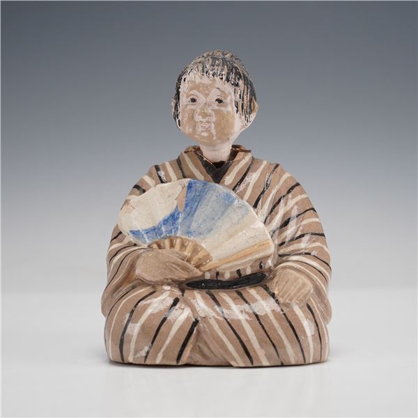Antique Nodding Head Pottery Asian Figure