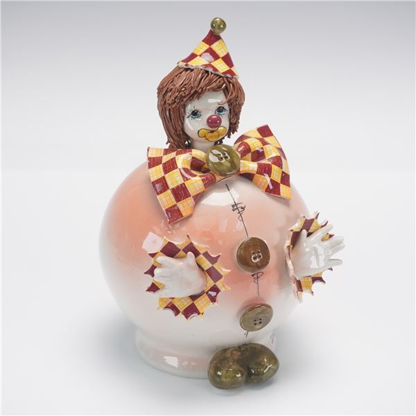 Zampiva Italian Ceramic Clown Sculpture
