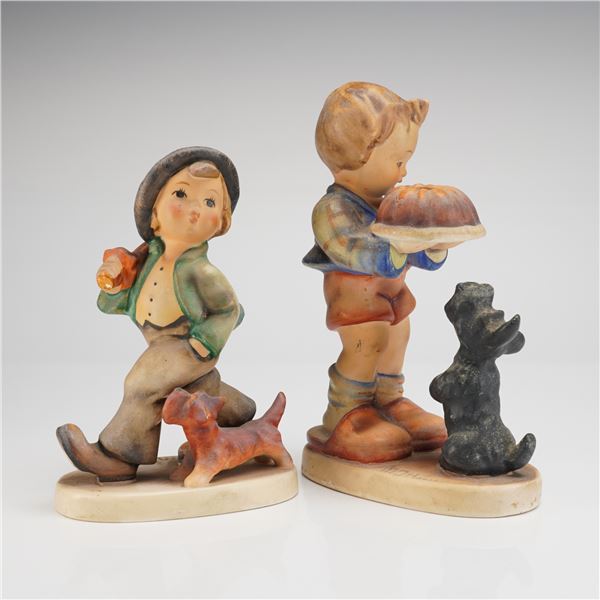 A Pair of Goebel Hummel Figurines Strolling Along and Begging His Share