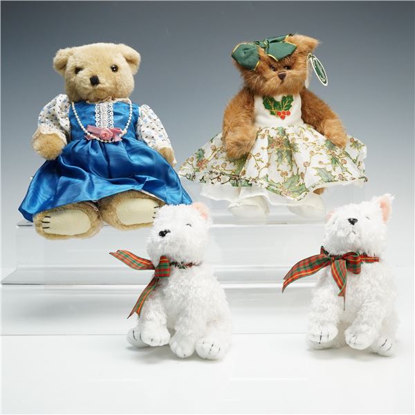 4pc Plush Bear and Terrier Toy Collection