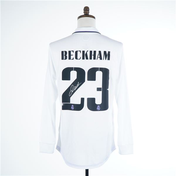 David Beckham Signed Real Madrid 2022-23 Long-Sleeve Home Jersey - Panini Authentic