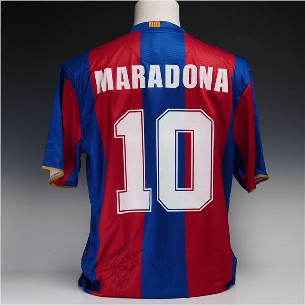 Signed Diego Maradona FC Barcelona 2007-2008 Commemorative Jersey with COA