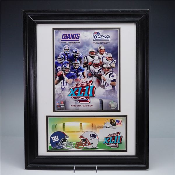 Framed 2008 New York Giants Vs. New England Patriots Super Bowl Memorabilia
