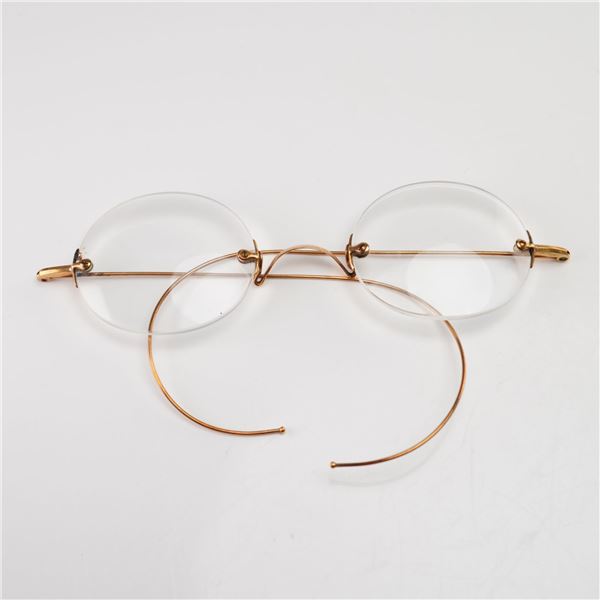 EB&CO. Antique Rimless Bifocal Spectacles, Gold-Filled Metal