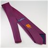 Image 2 : Hermes Paris Silk Tie Magenta Geometric Triangle Pattern