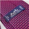 Image 3 : Hermes Paris Silk Tie Magenta Geometric Triangle Pattern