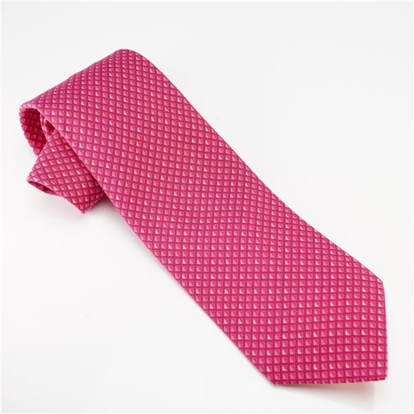 Hermes Paris Necktie, Pink Geometric Silk