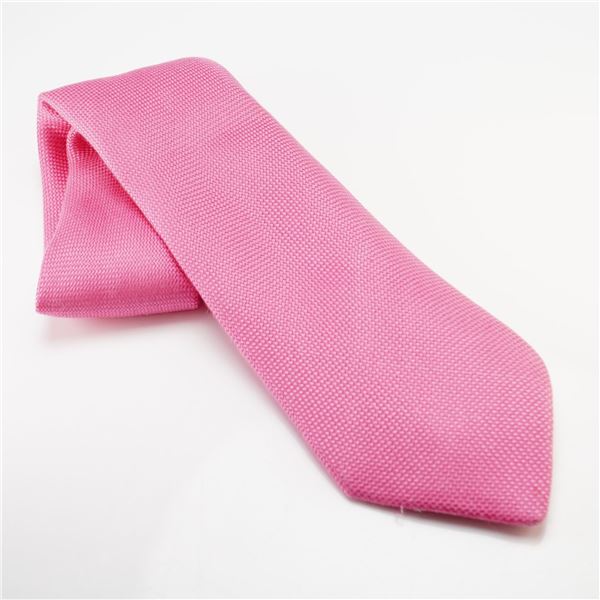Hermes Paris Patterned Silk Tie, Pink Faconnee H Monogram