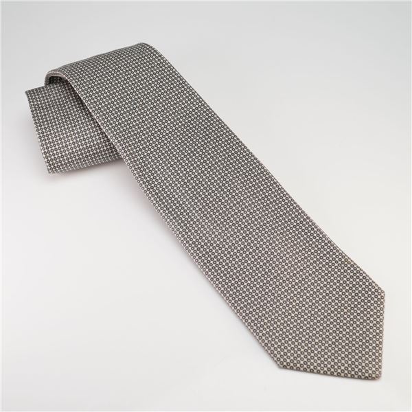 Hermes Paris Necktie in Rond d'H Patterned Silk