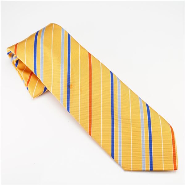 Hermes Paris Striped Patterned Silk Tie