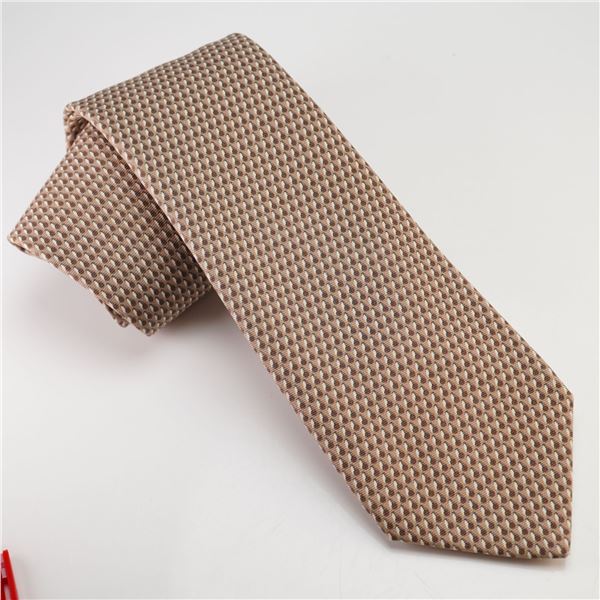 Hermes Paris Silk Tie, Geometric Micro-Pattern