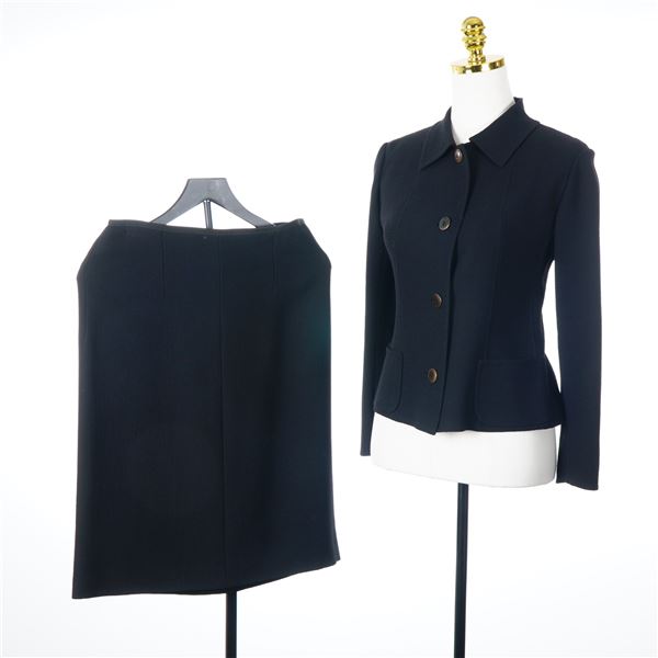 Oggi Miami Beach Black Wool Skirt Suit