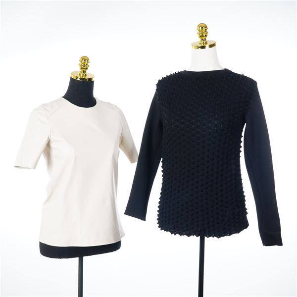Two Designer Garments including a Maison Margiela Leather Shirt and a Paco Rabanne Sweater