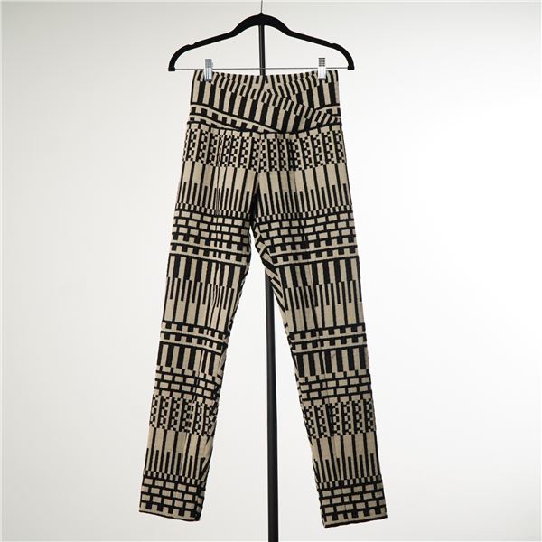 Maria Cornejo Black and Sand Geometric Jacquard Micro Canvas Neena Leggings