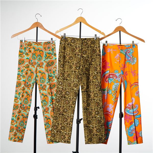 3pc Designer Printed Trousers by Ralph Lauren and DKNY