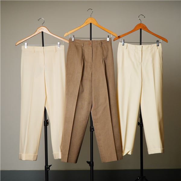 3pc Italian Designer Trousers by Luciano Barbera, Loro Piana, and OGGI Miami Beach