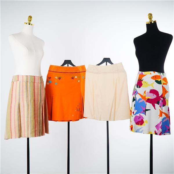 Four Moschino Cheap and Chic and Akris punto Pleated Skirts
