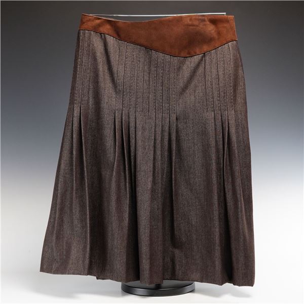 Akris Bergdorf Goodman Wool and Cotton Midi Skirt