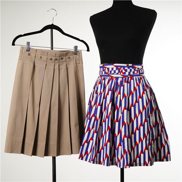 Two Designer Skirts Including Marc Jacobs Arrow Print and Gunex Pleated