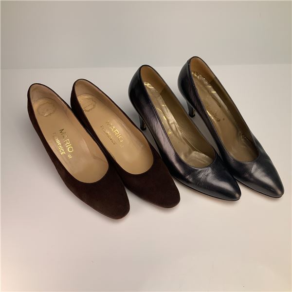 Two Pairs of Italian Designer Pumps including Evins and Mario of Florence