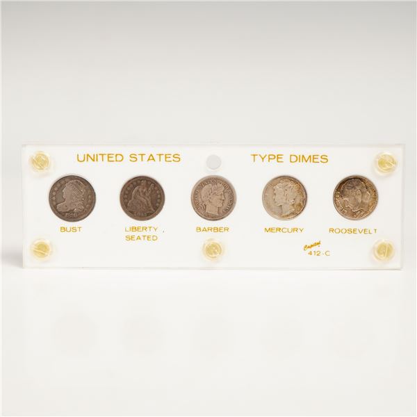 1836-1952 United States Type Dimes Set