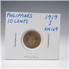 Image 2 : 1919-S US/Philippines 10 Centavos Coin