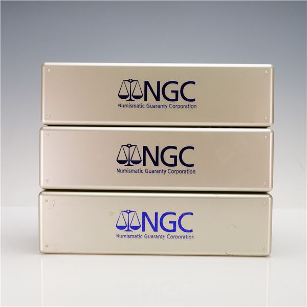 Lot of Three NGC Plastic Slab Storage Boxes for Certified Graded Coins