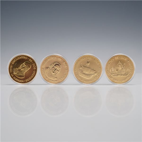4pc Spanish Quincentenary Encounter of Two Worlds Coin Set