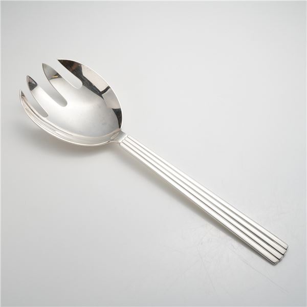 Georg Jensen Denmark Sterling Silver Bernadotte Pattern Long Handled Serving Fork