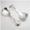 Image 1 : Pair of Cohr Denmark Sterling Silver Sugar Spoons in Pierced Grape Pattern