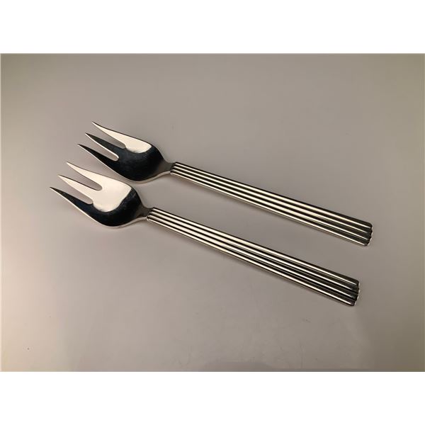 A Pair of Georg Jensen Sterling Silver Bernadotte Fish Forks