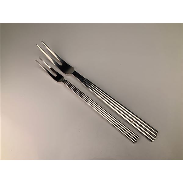 A Pair of Georg Jensen Bernadotte Pattern Serving Forks