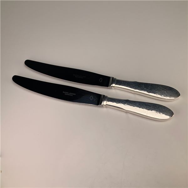 A Pair of Georg Jensen Denmark Mermaid Pattern EPNS Knives