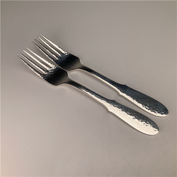 A Pair of Georg Jensen Mermaid Pattern Silverplate Forks