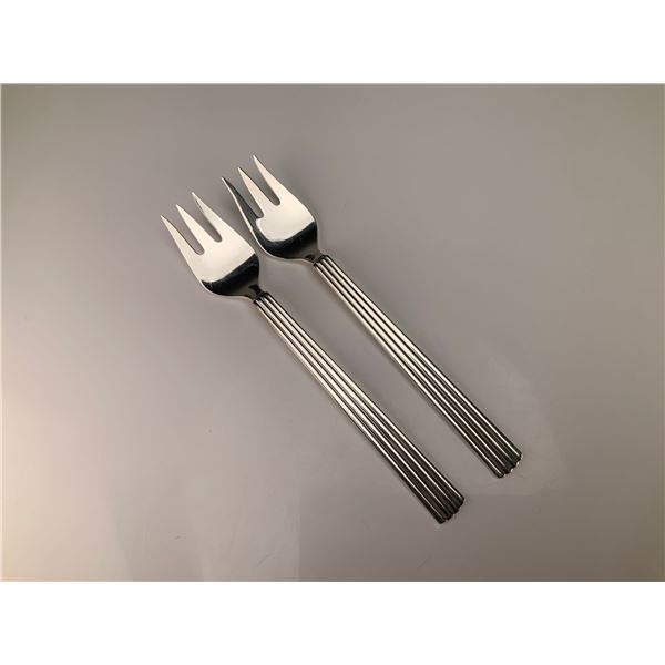A Pair of Georg Jensen Sterling Silver Bernadotte Fish Forks