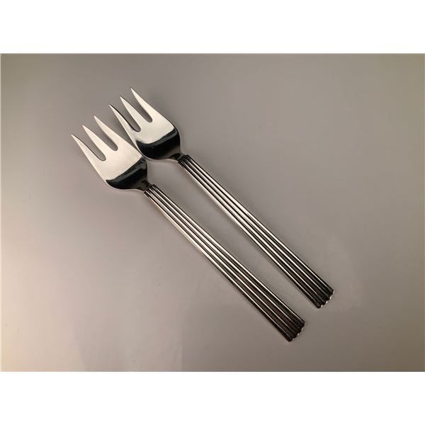 A Pair of Georg Jensen Sterling Silver Bernadotte Fish Forks