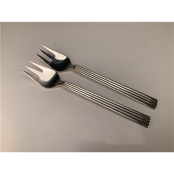 A Pair of Georg Jensen Sterling Silver Bernadotte Fish Forks