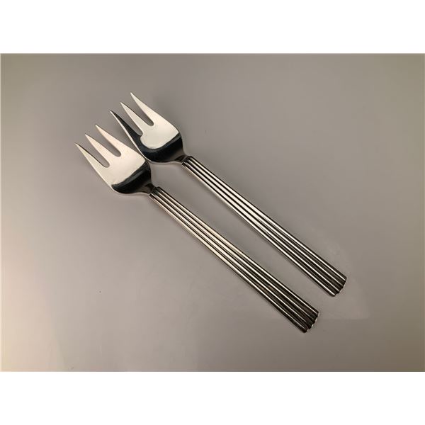 A Pair of Georg Jensen Sterling Silver Bernadotte Fish Forks