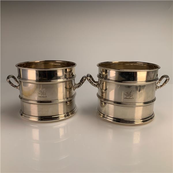 Pair of Adie Brothers Ltd. Sterling Silver Small Ice Buckets