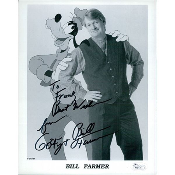 Goofy Bill Farmer signed photo. JSA Authenticated