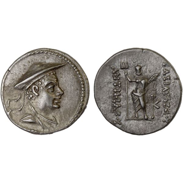 BACTRIA: Antimachos I Theos, ca. 185-170 BC, AR hemidrachm (2.11g), Choice XF